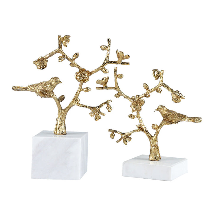 Ornate Bird and Blossom Sculpture