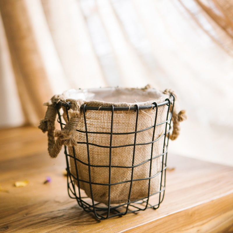 Decorative storage basket with jute lining Kalsten