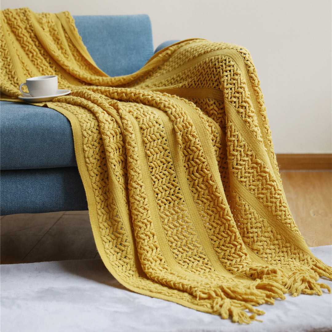 Textured Knit Throw Blanket