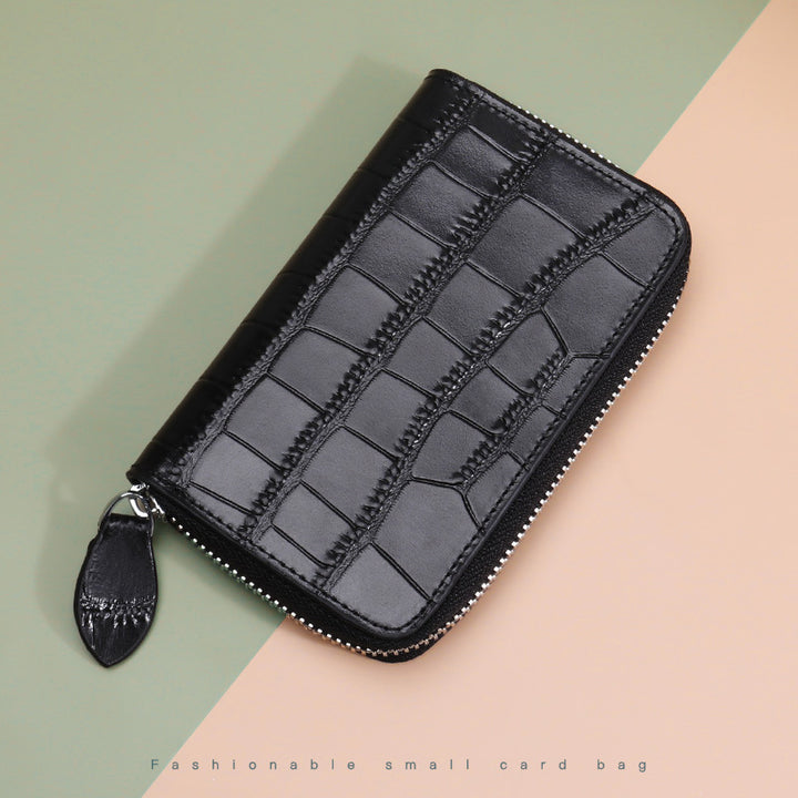 Premium Textured Leather Zip Wallet kalsten