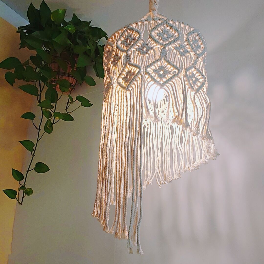 Macrame Hanging Lamp Shade Kalsten