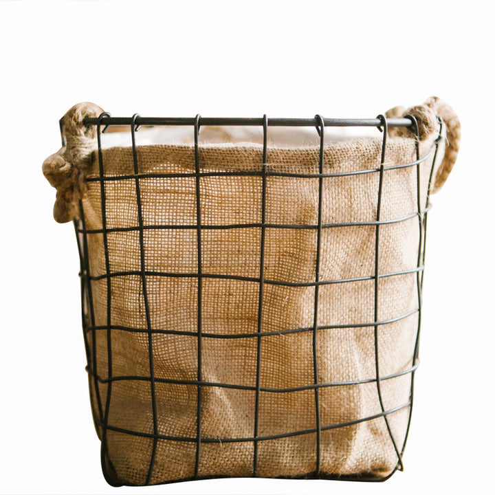 Decorative storage basket with jute lining Kalsten