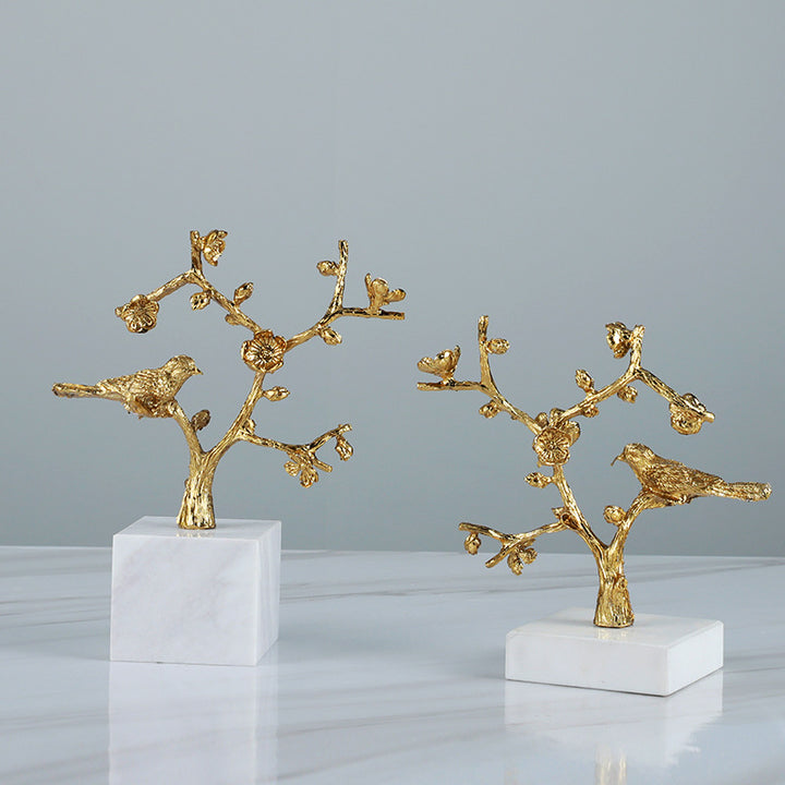 Ornate Bird and Blossom Sculpture