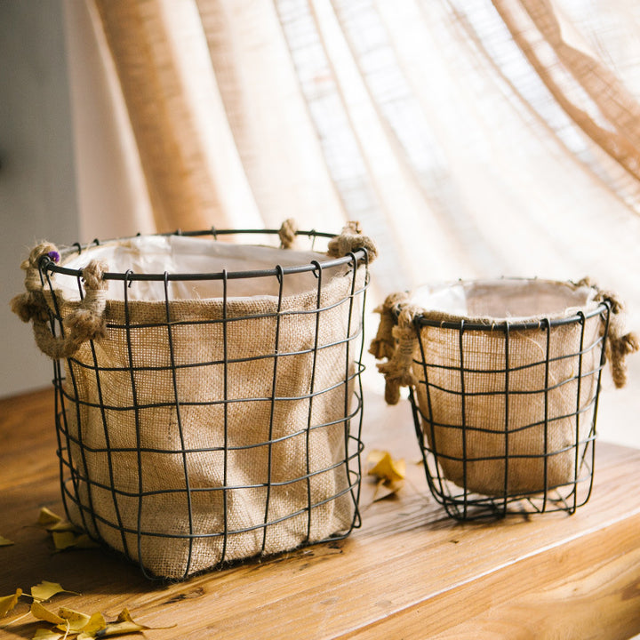 Decorative storage basket with jute lining Kalsten