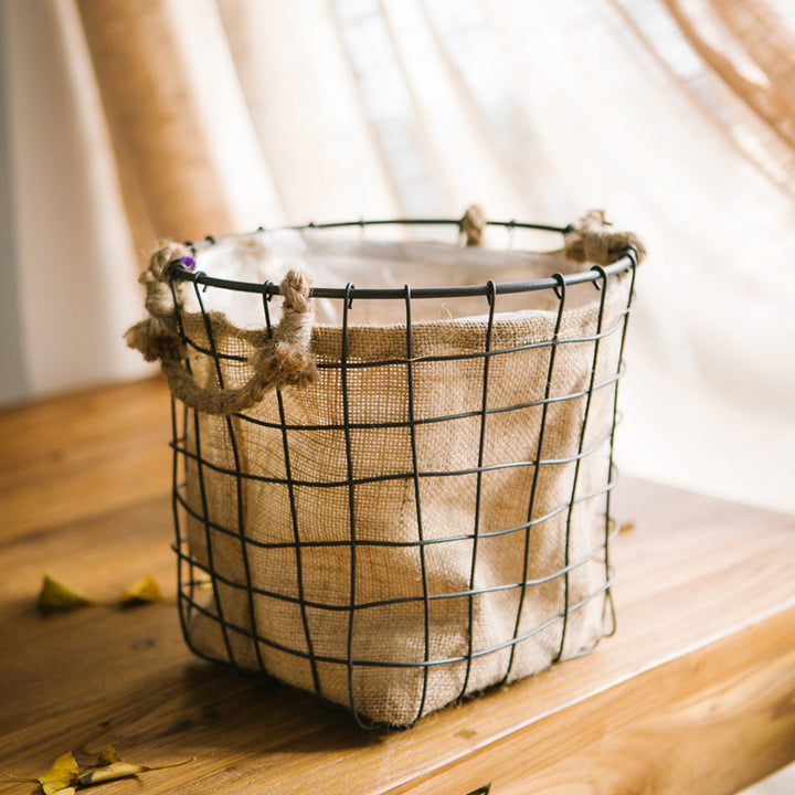 Decorative storage basket with jute lining Kalsten