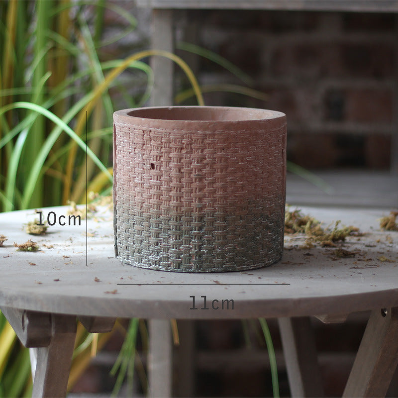 Decorative flower pot with woven design Kalsten