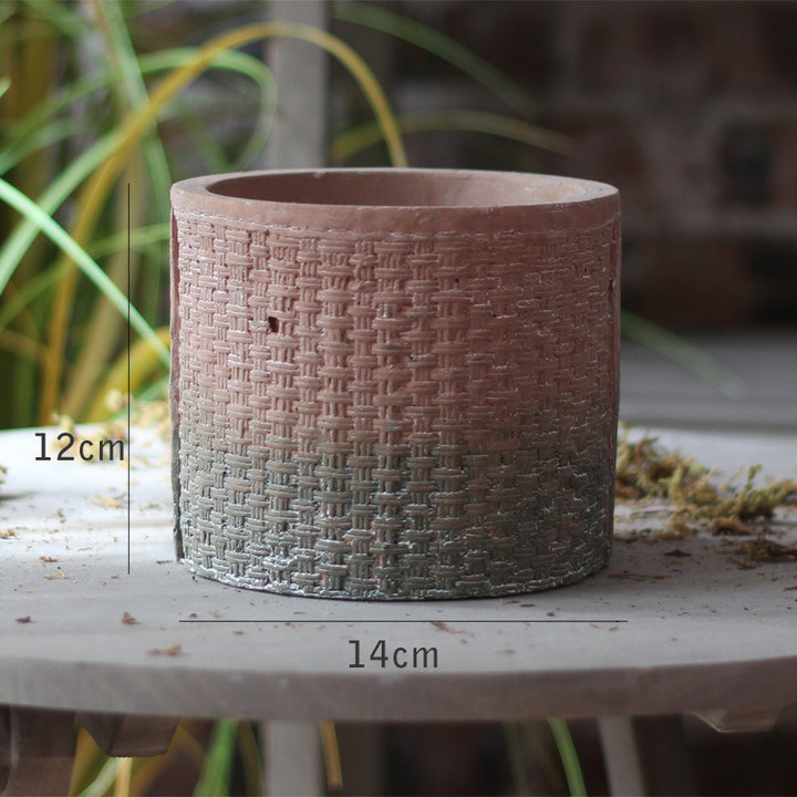 Decorative flower pot with woven design Kalsten