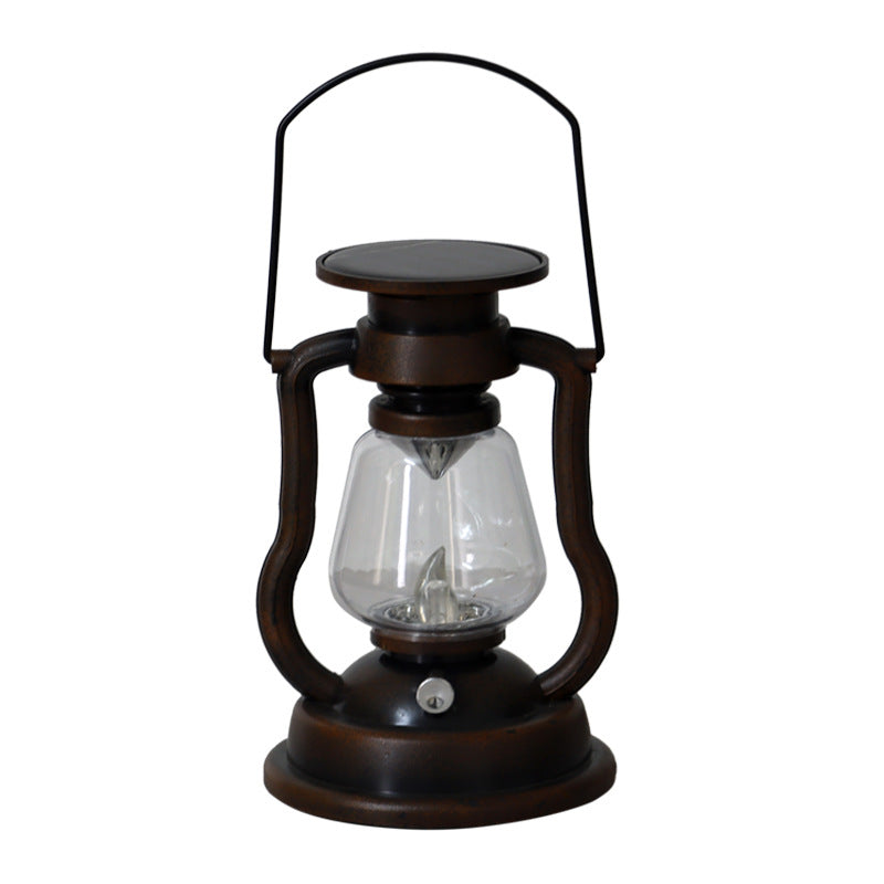 Antique-Inspired Solar LED Lantern With Glass Globe And Metal Handle Kalsten
