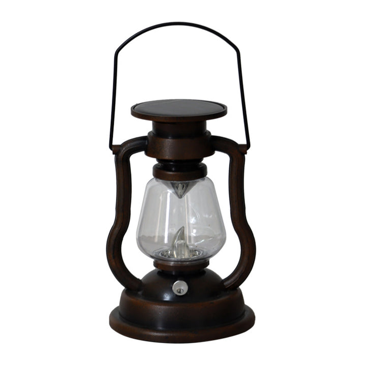 Antique-Inspired Solar LED Lantern With Glass Globe And Metal Handle Kalsten