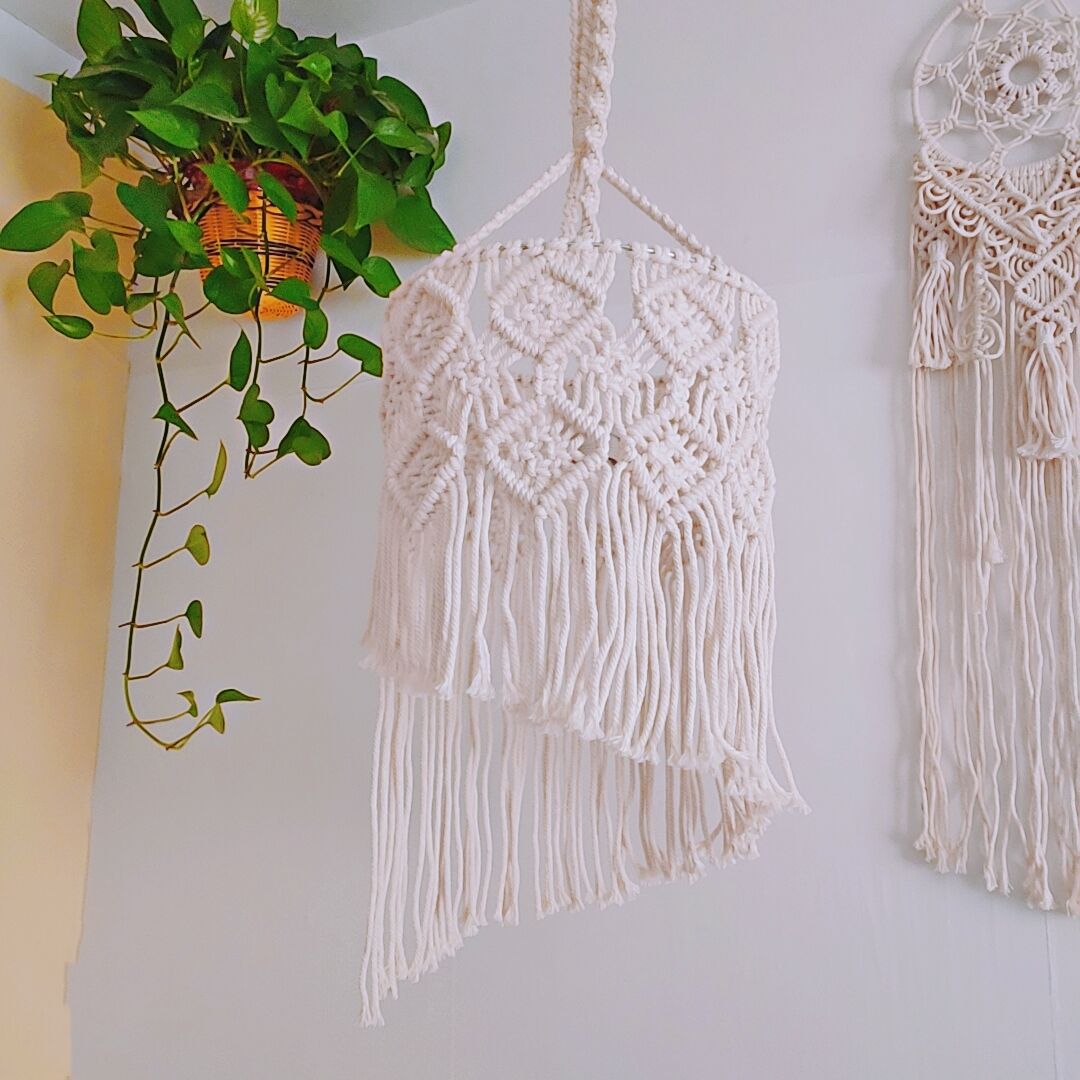 Macrame Hanging Lamp Shade Kalsten