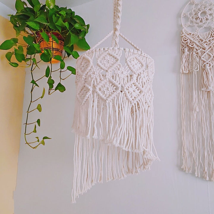 Macrame Hanging Lamp Shade Kalsten