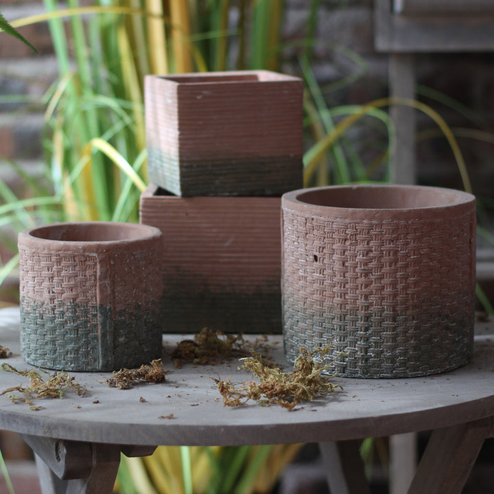 Decorative flower pot with woven design Kalsten