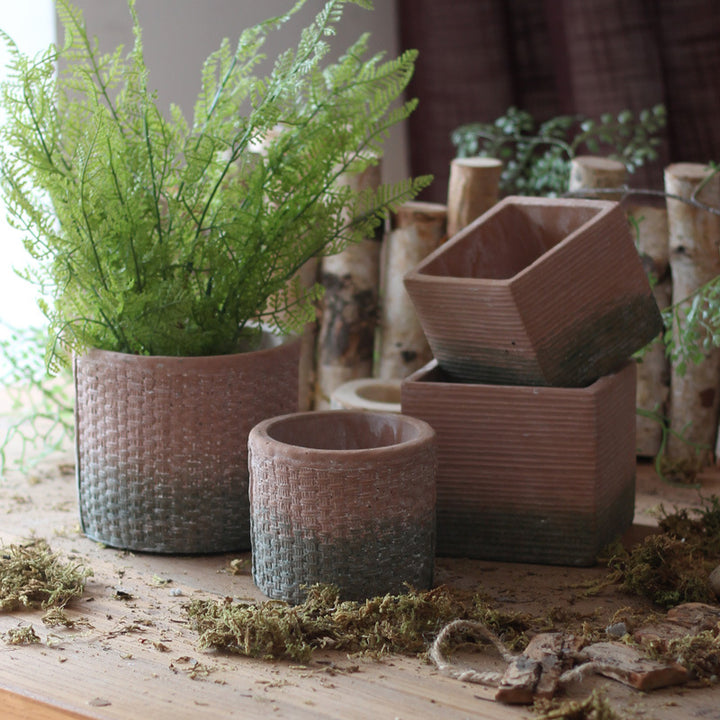 Decorative flower pot with woven design Kalsten