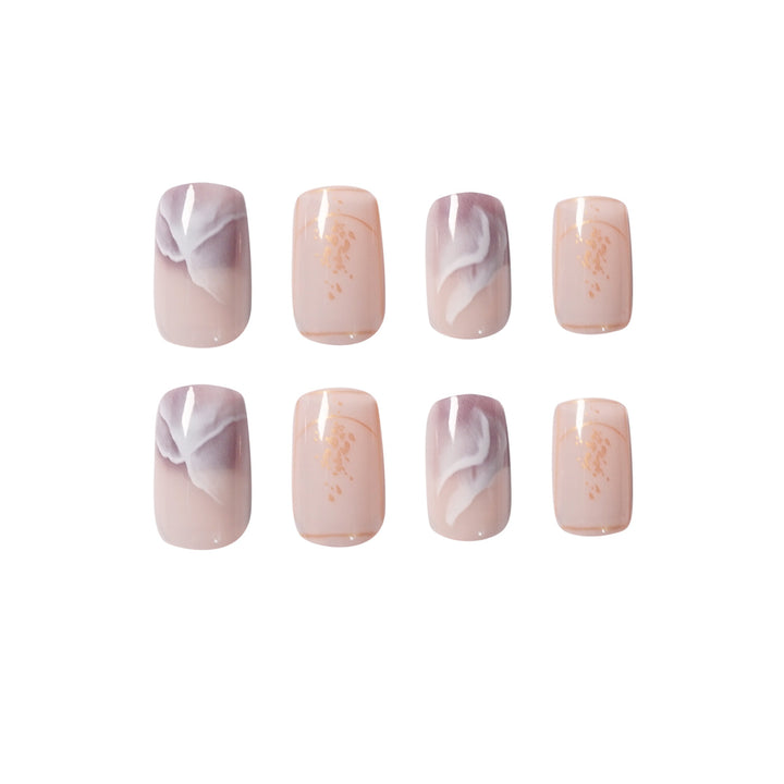 Elegant artificial nails with flower and glitter pattern Kalsten