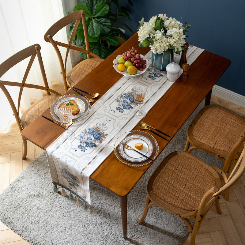Decorative Floral Embroidered Table Runner