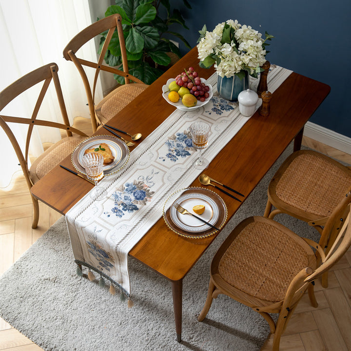 Decorative Floral Embroidered Table Runner
