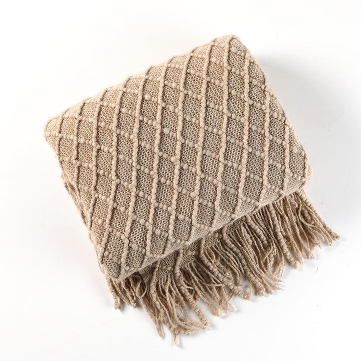 Decorative Fringe Knit Throw