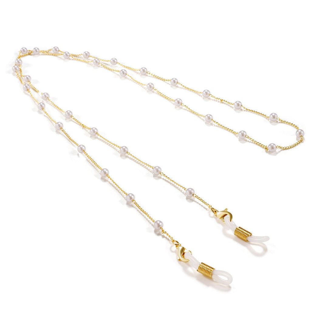 Elegant glasses holder chain with pearls and stainless steel details Kalsten