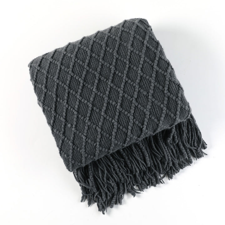 Decorative Fringe Knit Throw