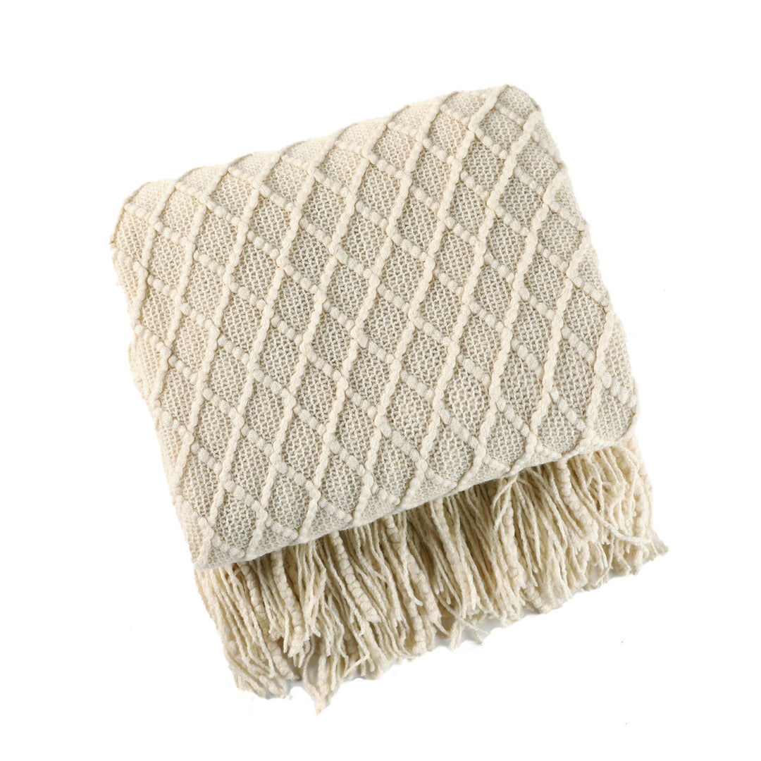 Decorative Fringe Knit Throw