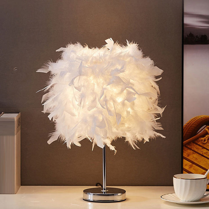 White Cylindrical Table Lamp Simplicity Single Bulb Spring Table Lamp | Noxord