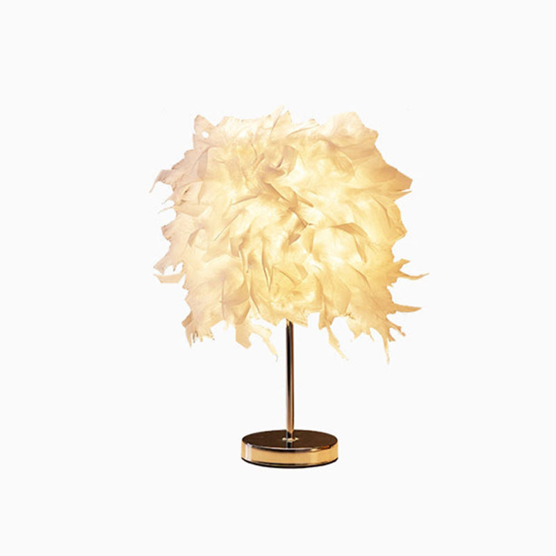 White Cylindrical Table Lamp Simplicity Single Bulb Spring Table Lamp | Noxord