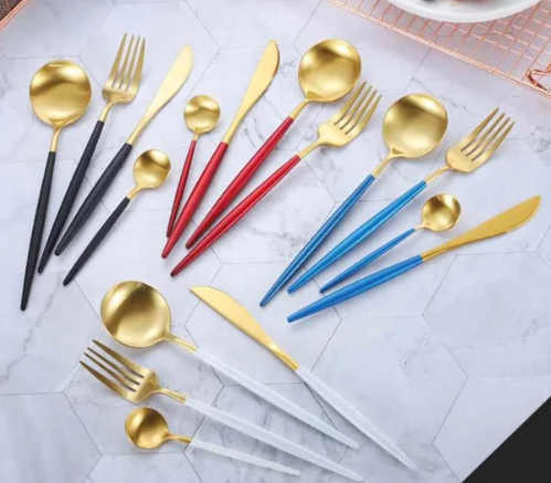 24-piece Stainless Steel Gold-Silver Luxury Cutlery - RoyalGlow