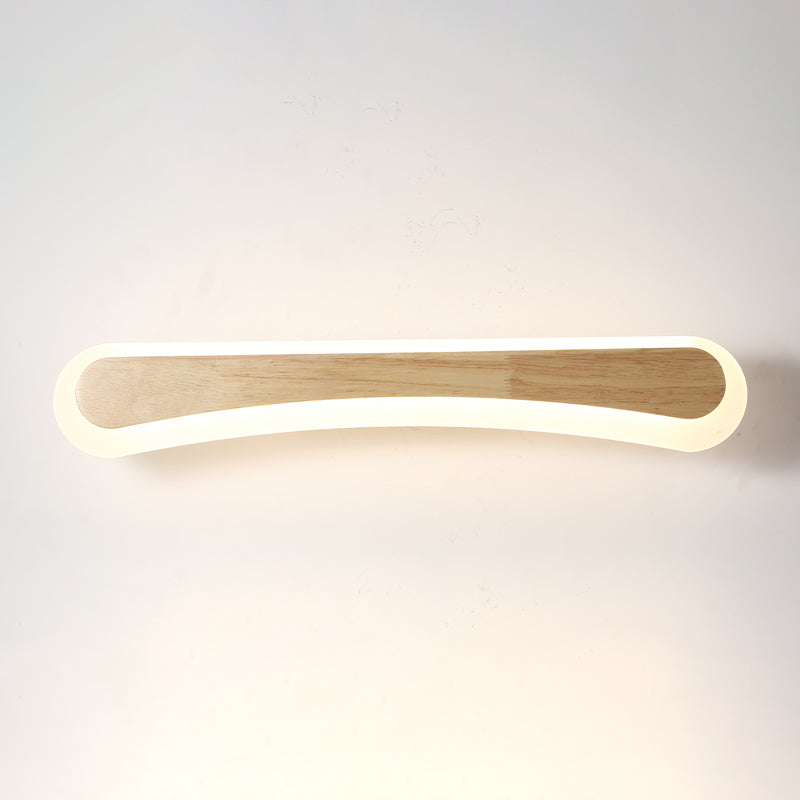 Modern Bathroom Vanity Light Wooden LED Vanity Light Fixtures in Acrylic Shade | Kalsten