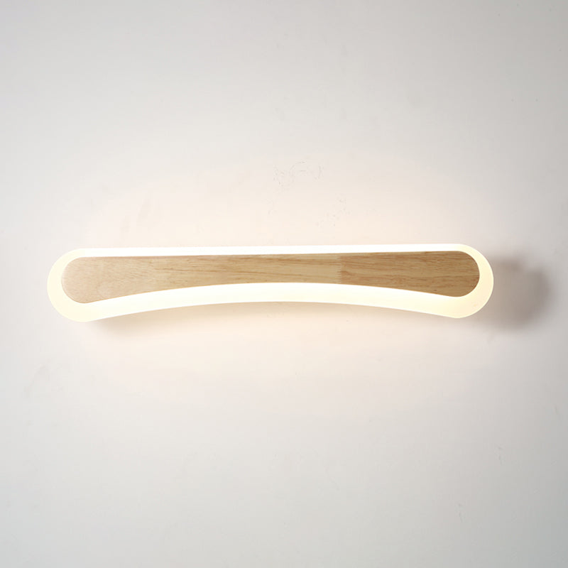 Modern Bathroom Vanity Light Wooden LED Vanity Light Fixtures in Acrylic Shade | Kalsten