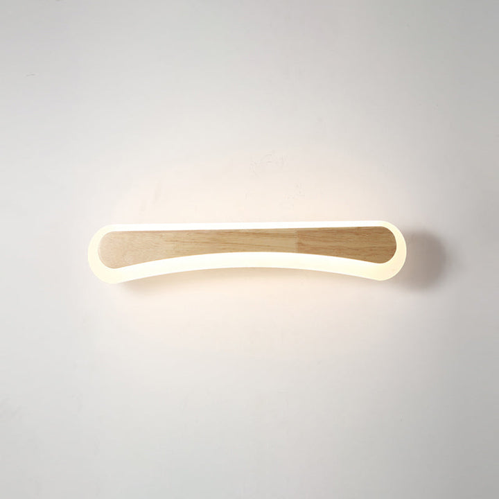 Modern Bathroom Vanity Light Wooden LED Vanity Light Fixtures in Acrylic Shade | Kalsten