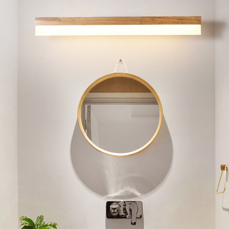 Modern Bathroom Vanity Light Wooden LED Vanity Light Fixtures in Acrylic Shade | Kalsten