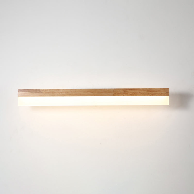 Modern Bathroom Vanity Light Wooden LED Vanity Light Fixtures in Acrylic Shade | Kalsten