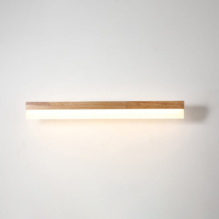 Modern Bathroom Vanity Light Wooden LED Vanity Light Fixtures in Acrylic Shade | Kalsten