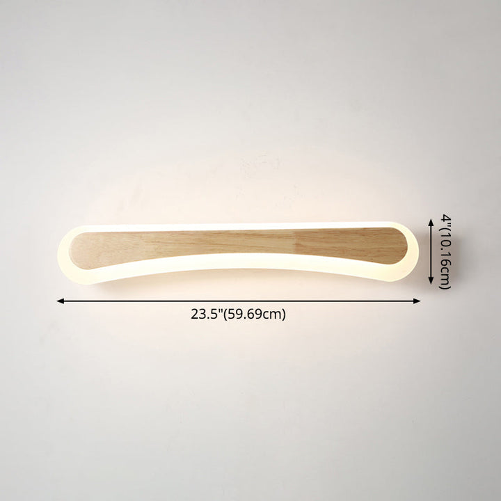 Modern Bathroom Vanity Light Wooden LED Vanity Light Fixtures in Acrylic Shade | Kalsten