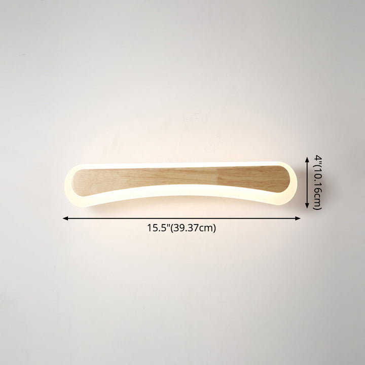 Modern Bathroom Vanity Light Wooden LED Vanity Light Fixtures in Acrylic Shade | Kalsten