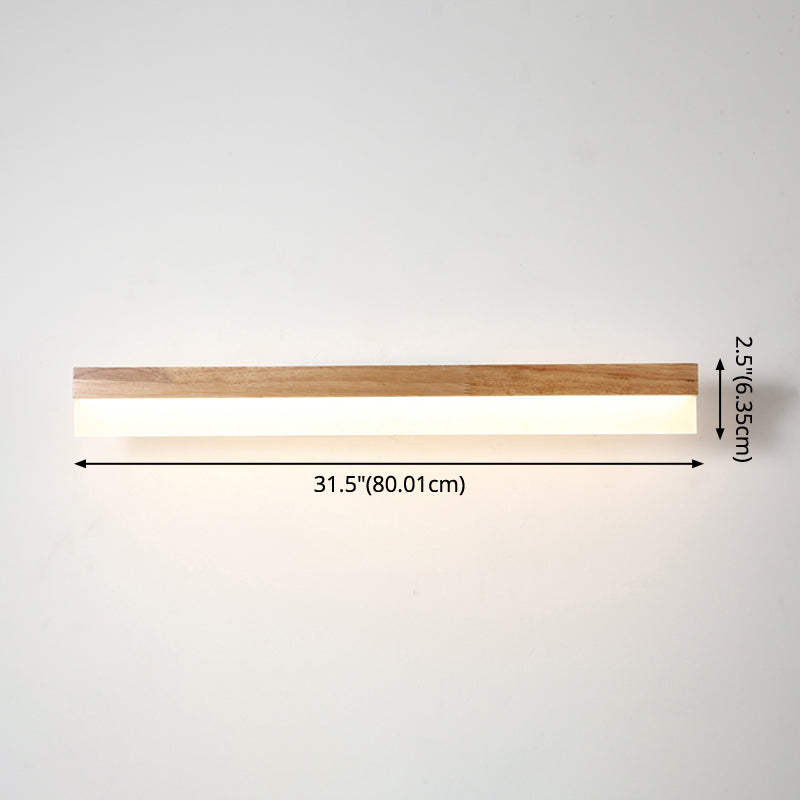Modern Bathroom Vanity Light Wooden LED Vanity Light Fixtures in Acrylic Shade | Kalsten