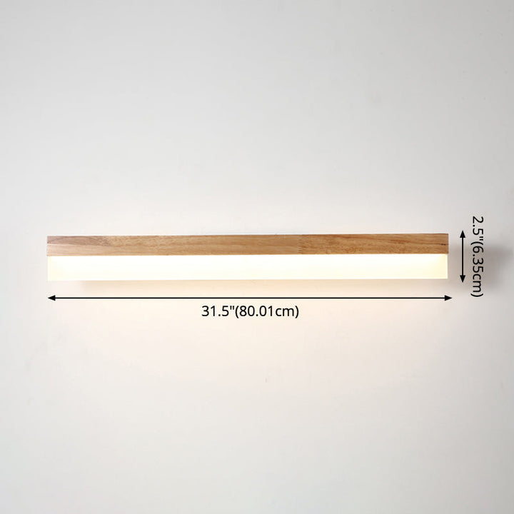Modern Bathroom Vanity Light Wooden LED Vanity Light Fixtures in Acrylic Shade | Kalsten