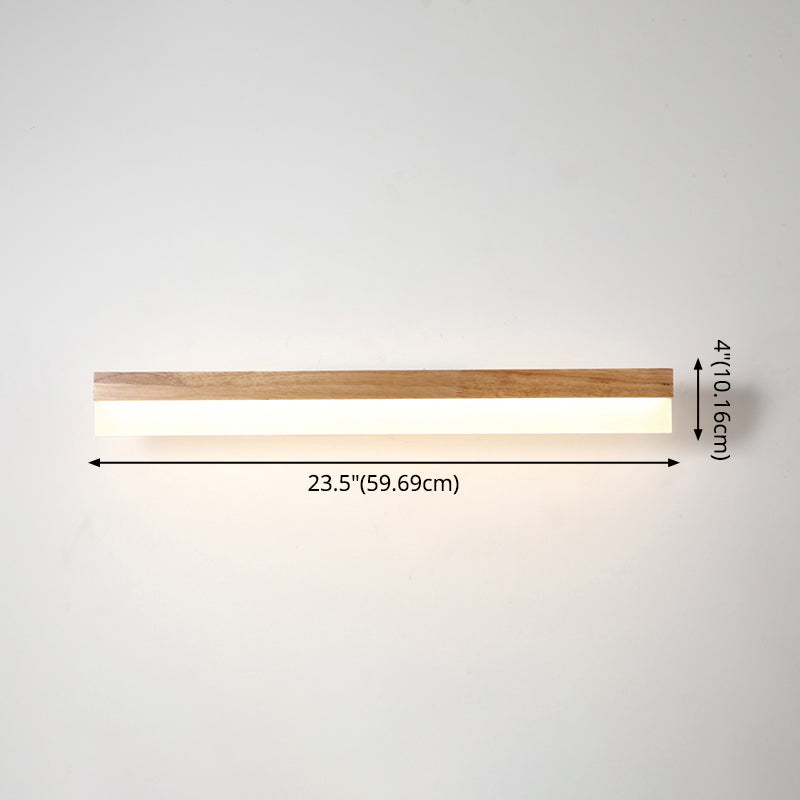 Modern Bathroom Vanity Light Wooden LED Vanity Light Fixtures in Acrylic Shade | Kalsten