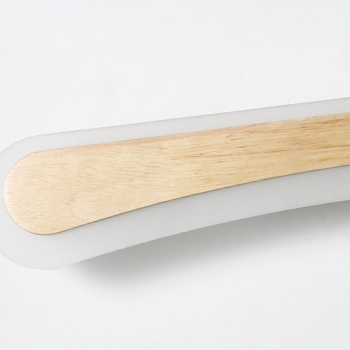 Modern Bathroom Vanity Light Wooden LED Vanity Light Fixtures in Acrylic Shade | Kalsten