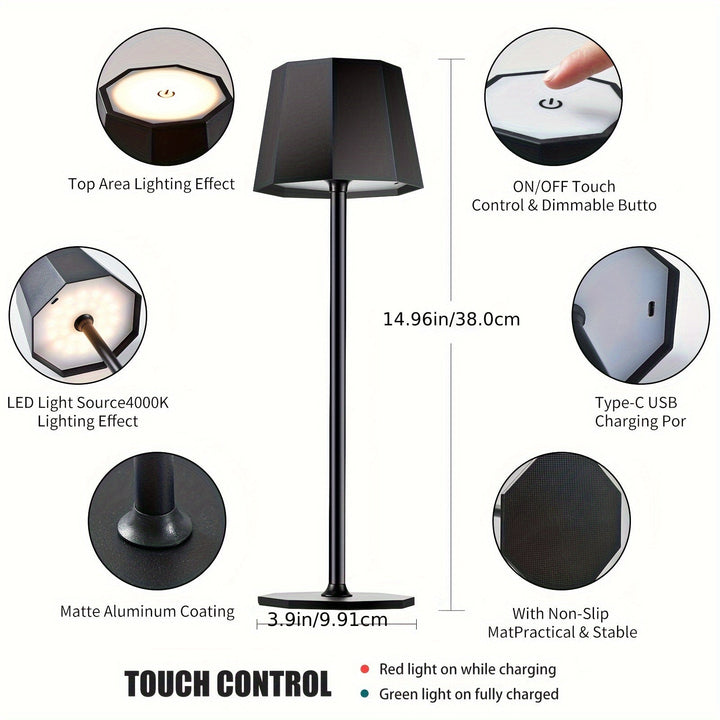 DuoGlow | Battery-Powered 2-Piece Set Cordless Table Lamp Noxord