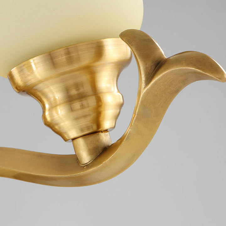 Traditional Bell Shade Wall Light Fixture 1/2-Light Frosted Glass Sconce Lamp with Golden Metallic Arm | Kalsten