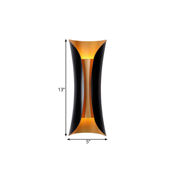 Modern Curl Sconce Light 13"/21"/30" Height 2 Lights Metallic Indoor Wall Lighting in Black | Kalsten