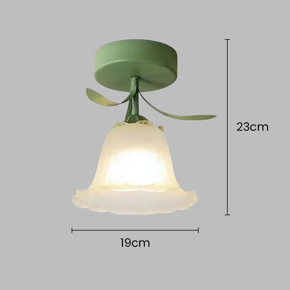 Floral Glass Shade Ceiling Lamp Noxord