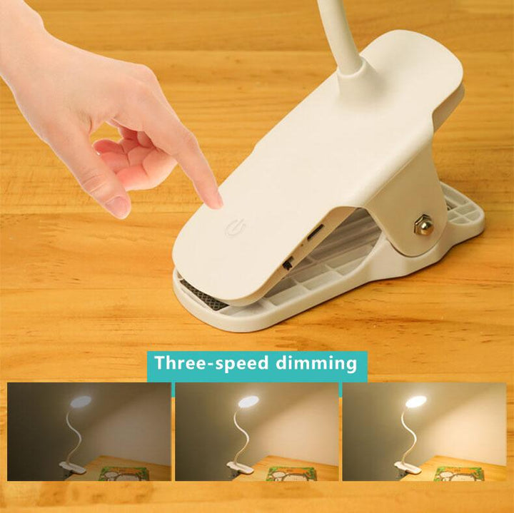 Simple LED Clip Desk Lamp rechargeable Eye Protection Night Light | Noxord