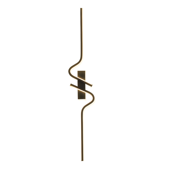 Minimalist Long Wave Aluminum Black Decorative LED Wall Lamp | Noxord