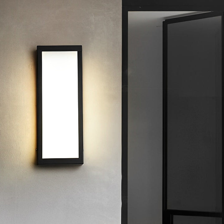 Rectangular LED Waterproof Black Modern Outdoor Exterior Light Wall Lamp | Kalsten