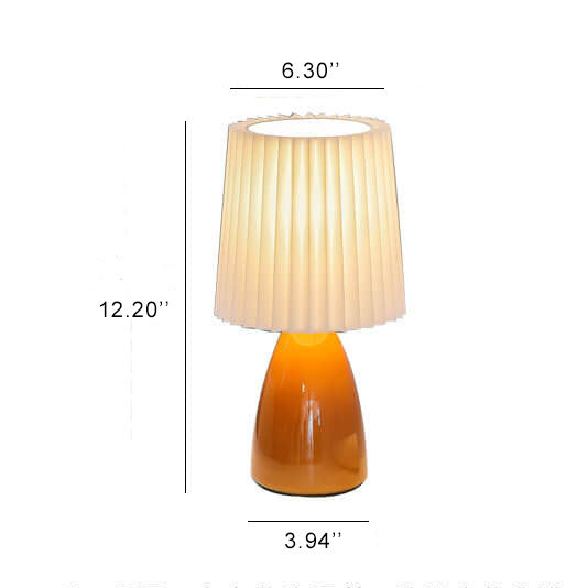 Scandinavian Retro Table Lamp with Pleated Shade and Glass Base | Noxord