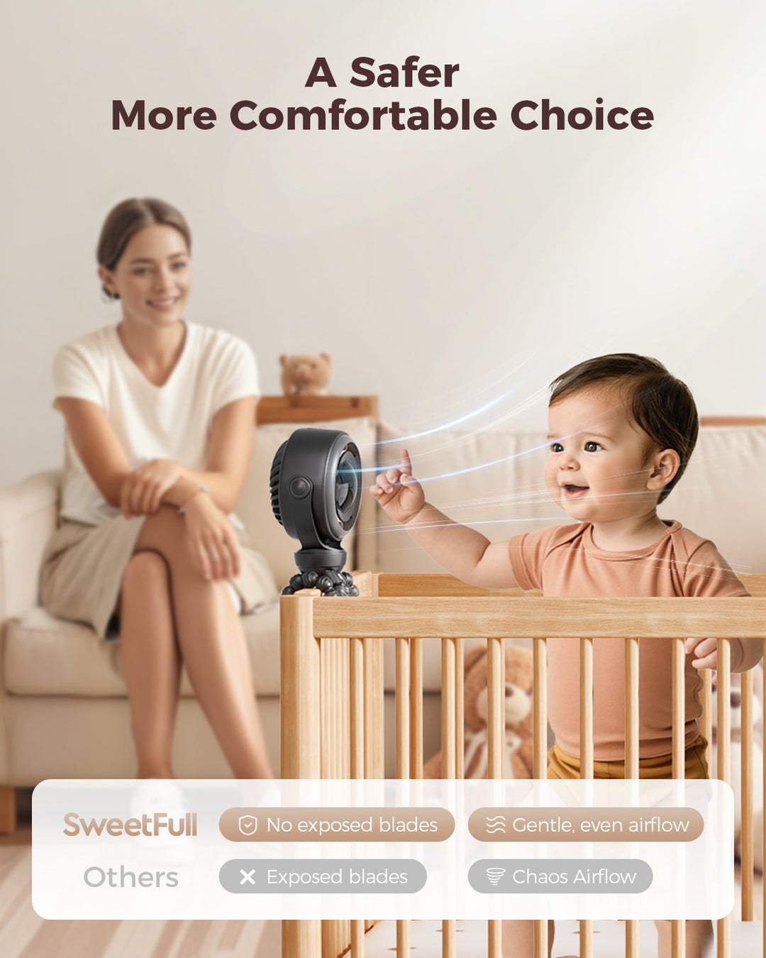 Baby Stroller Fan - 4000mAh Rechargeable 4-Speed | Kalsten