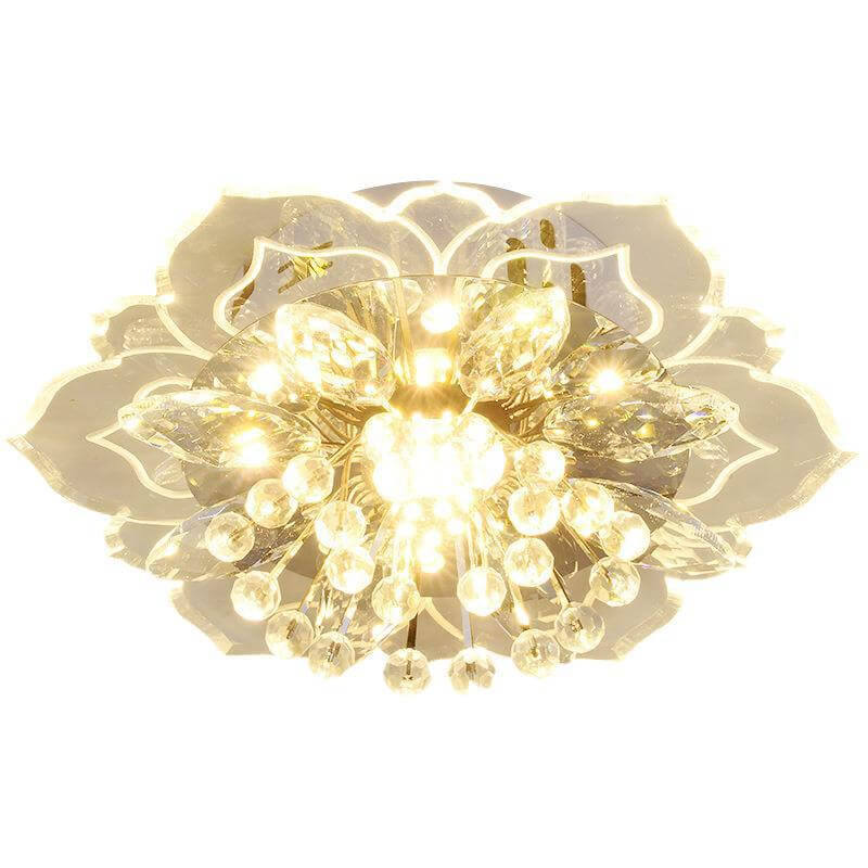 GlowPetal LED Crystal Ceiling Lamp – Flower-Shaped Modern Decor