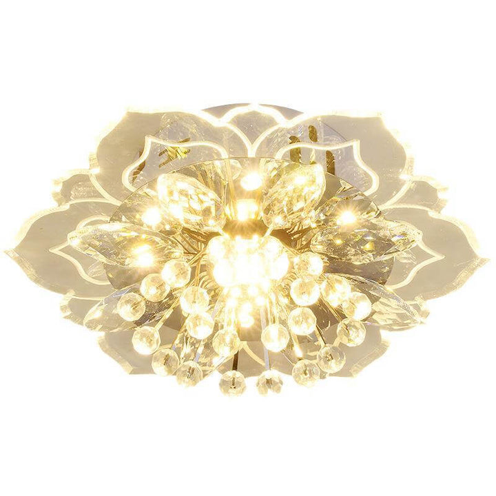 GlowPetal LED Crystal Ceiling Lamp – Flower-Shaped Modern Decor